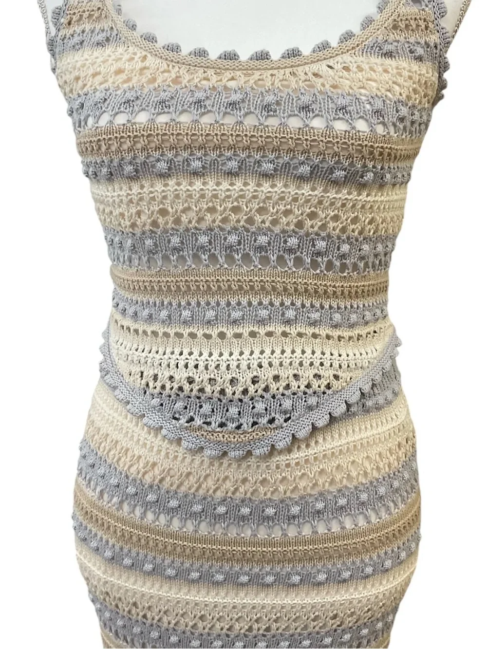 Jessica Simpson XS Crochet Cropped Tank & Maxi Skirt Set